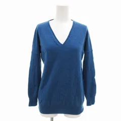 アイシービー iCB ニット セーター Vネック カシミヤ混 長袖 S 青 ブルー /FF