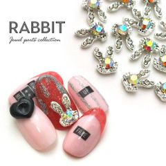 Free Shipping! Rabbit Parts, Metal Parts, Animal Nails, Gel Nail Parts, Nail Supplies, Decorative Nail Jewelry, Silver Crystal Nail Art, Nail Goods, Decorative Parts, Gel Nail Art, Metal Gel, Gel Nail Parts, Nail Workshop [Rabbit]