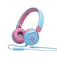 【中古】JBL JR310 子供向け ヘッドホン 音量制御機能搭載/カスタマイズシール付属/リモコンマイク付き ライトブルー/ピンク 2021年モデル JBLJR310BLU