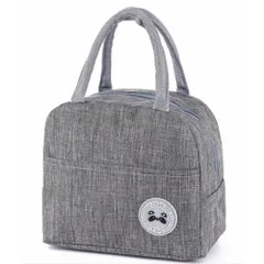 【新着商品】ランチバッグ 保温・保冷 大容量 軽量 防水 洗える 通勤・通学・キャンプ 収納便利 (グレー)