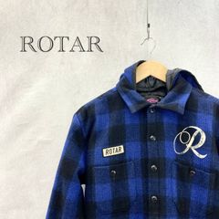 Rotar オンブレ チェック柄 フード付き ウール  711154002 CPO ジャケット アウター M ブルー  メンズ