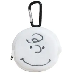 ☆ チャーリーブラウン ☆ キャラクター カラビナミニポーチフェイス ポーチ キャラクター フェイス型 ミニポーチ カラビナ付き コインケース 小銭入れ イヤホン イヤフォン 小物入れ ゴルフボールポーチ アクセサリーポーチ リップクリーム 口紅