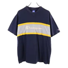 チャンピオン メッシュ 切替 半袖 Tシャツ M 紺系 Champion ロゴ メンズ 【中古】  【230617】