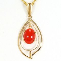 K18YG　ネックレス　necklace　サンゴ　総重量約2.7g　約44cm