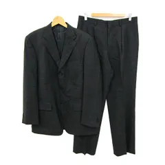 アクアブルース スーツ セットアップ ウール100% ジャケット パンツ 上下セット メンズ A7サイズ こげ茶系 AQUA BULES 【中古】