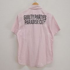 WACKO MARIA ワコマリア 12SS-STP-05 ボタンダウン 半袖シャツ ストライプ バックロゴ プリント GUILTY PARTIES M 10117119