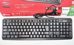 【HY】O【新古品】BUFFALO バッファロー 【静音＆快適】BSKBU100BK｜USB有線スタンダードキーボード/108キー日本語配列/メンブレン式/レーザー刻印/テンキー搭載[送料無料(一部地域を除く)]HY002