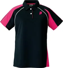 【新品】prince（プリンス）レディース・ウィメンズ ゲームシャツ 吸汗速乾 UPF50+ ライトスムース素材 日本バドミントン協会審査合格品 日本ソフトテニス連盟公認　ブラック TML153T-165