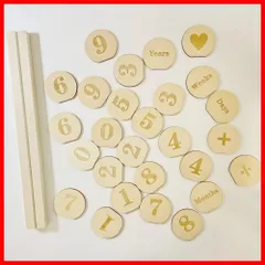 【在庫処分】NAMIYA 月齢フォト 木製 レターバナー 27枚 知育 算数 カードゲーム ベビー 記念日フォト 月齢カード 撮影道具 記念写真 出産祝い 成長記録 インスタ映え