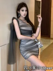 【美品・未使用新品】妖精のような?チュールミニドレス タイト パーティー リボンアクセント