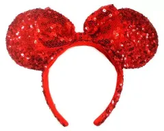 【中古】アクセサリー(非金属)(キャラクター) ミニーマウス スパンコールカチューシャ(レッド) 「ディズニー」 東京ディズニーランド限定