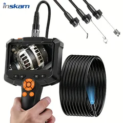 INSKAM 4.3インチ産業用内視鏡、8mm HDデュアル&シングルIP67防水ボアスコープ検査カメラ、ABS素材、バッテリー/USB駆動、≤36V、2000mAh充電式リチウムポリマー、車のメンテナンス、機械検査、炭素堆積、ブロックングリッドトラブルシュのサムネイル
