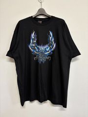 Harley-Davidson ハーレーダビッドソン 黒 ブラック 青 ブルー ロゴ プリント 半袖 Tシャツ トップス メンズ レディース ビンテージ XLサイズ 新品未使用