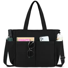 【在庫処分】キャンパストート 無地 帆布バッグ 大容量 斜めかけバッグ メンズ 通勤 レディース ショルダーバッグ 通学 キャンバス ブラック トートバッグ ホワイト [NUBILY]