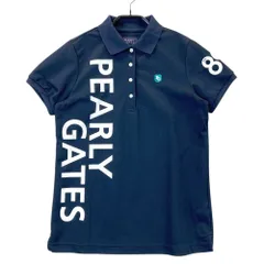 サイズ：1 PEARLY GATES パーリーゲイツ  半袖ポロシャツ ロゴプリント  ネイビー系 [240101503278] ゴルフウェア レディース ストスト