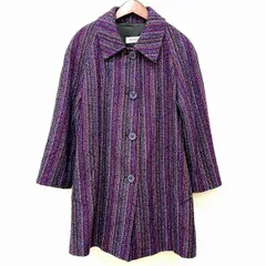 #wnc ミッソーニ MISSONI コート 44 紫系 マルチ ツイード イタリア製 大きいサイズ レディース [834921]のサムネイル