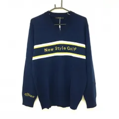 ★特価★【新品】エフィカス Vネックセーター ネイビー×イエロー New Style Golf NAMIGOLF メンズ LL ゴルフウェア efficaceのサムネイル