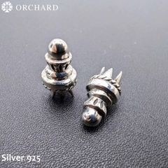 シルバー925 レザーストリング エンドキャップ 100cm革紐付き メンズ レディース ユニークデザイン 高級ジュエリー