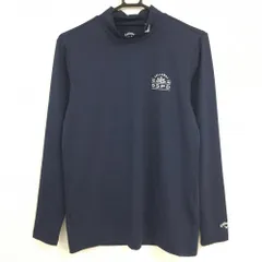 【超美品】キャロウェイ 長袖ハイネックシャツ ネイビー ストレッチ 胸刺しゅう メンズ M ゴルフウェア Callaway