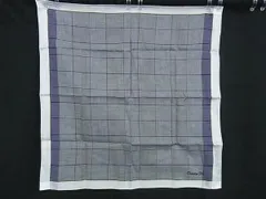 ■美品■ ChristianDior クリスチャンディオール チェック柄 ハンカチ ポケットチーフ スカーフ レディース メンズ グレー系 DE5387