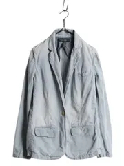 【お得なクーポン配布中!】 ヴィンテージ 加工 00s ラルフローレン デニム テーラード ジャケット レディース M / オールド ポロ ブレザー ブルゾン コットン リネン