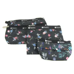 レスポートサック ポーチ 3点セット 花柄 マルチケース 小物入れ ブランド まとめて レディース LeSportsac 【中古】