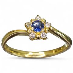 K18 750 サファイア0.2ct メレダイヤ 14号リング 指輪 宝石 - メルカリ
