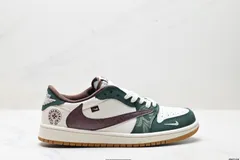 「トラヴィス・スコット x エア ジョーダン 1」Reverse Mocha AJ1 TS ライトニング コラボ レバースフック ロートップ カルチャーバスケットボールシューズ