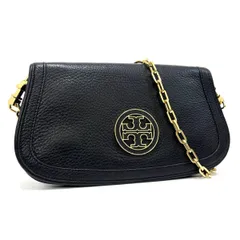 トリーバーチ ショルダーバッグ 斜め掛け クラッチバッグ セカンドバッグ 鞄 ブラック 黒 black ゴールド gold レザー 本革 チェーン ロゴ Tory Burch