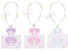 ストラップ付きカードケース サンリオパステルカラートイシリーズ マイメロディ / クロミ / シナモロール Sanrio characters ギフト 定期入れ パスケース カードケース 社員証 kawaii 可愛い かわいい プレゼント 限定 リボン