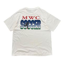 【XL】90s USA製 DELTA サッカー レトロ ヴィンテージ Tシャツ バックロゴ シングルステッチ ホワイト