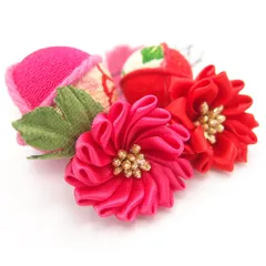 髪飾り 成人式 振袖 浴衣 袴 ４点セット ピンク つまみ細工 結婚式 入学式 入園式 卒園式 卒業式 七五三 753 ブライダル 前撮り 日本製 花 かんざし フォーマル 花飾り 玉飾り 簪 着物 夏祭 ローズ W 28 323-271 u814　Si