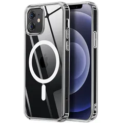 【米軍規格・MagSafe対応】Gtsoho iPhone 12 / 12 Pro 用 ケース 透明 マグネット搭載 耐衝撃 クリスタル透光 黄ばみなし ストラップホール付き マグセーフ対応 ワイアレス充電対応 透明な 0