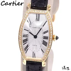 【希少】カルティエ トノー SM ダイヤベゼル 手巻き OH済 K18 レディース ヴィンテージ 極美品 Cartier 時計 腕時計 中古【送料無料】のサムネイル