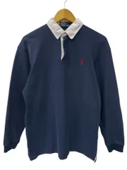 POLORALPH LAUREN (ポロラルフローレン) 長袖ラガーシャツ スモールポニー 90S M ネイビー メンズ/045