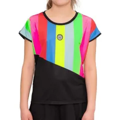 在庫処分特価】BIDI BADU(ビディバドゥ) 2023 ジュニア(ガールズ) NEW YORK 全米オープン カップスリーブ ゲームシャツ G1620001-BKMX ブラック×ミックス(23y8mテニス)【メール便発送】(310519746)