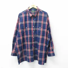 XL/古着 長袖 シャツ メンズ 90s 大きいサイズ ロング丈 紺他 ネイビー チェック 24sep03 中古 トップス