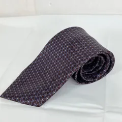 【美品】イタリア製　BVLGARI　ブルガリ シルク100%　ネクタイ  総柄　小紋柄  ブラウン系