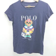 ◇ ⊂ ポロ ラルフローレン サイズS 半袖 丸首　デザインカットソー サイズ160/84A ネイビー系 レディース E  【1507280013847】