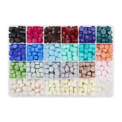 シーリングワックス ワックスピーズ ワックス粒 F色24色600粒セット 封蝋 結婚式 ギフトボックス 招待状 DIY用