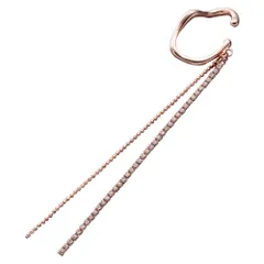 【ピンクゴールド×ワンサイズ】[Cream dot. クリームドット公式] イヤーカフ レディース  イヤーカフ 金属アレルギー ニッケルフリー ビジュー チェーン 揺れる レイヤード風 イヤカフ 片耳用 大人 