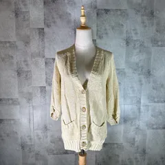 プラステ　PLST サマーニット カーディガン 【2】 イエロー ベージュ 7分袖 七分袖 ボタンダウン カジュアルシンプル 春 夏 秋