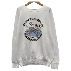 80s USA製 ビンテージ フルーツオブザルーム スウェット Lサイズ FRUIT OF THE ROOM ラグラン ボックスシルエット スエット トレーナー 長袖 古着 X0688