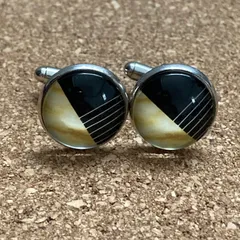 k075　幾何学模様　スタイリッシュ　カフスボタン カフス カフリンクス　2