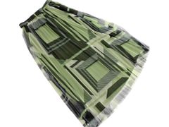 YECCA VECCA イェッカヴェッカ チュール 総柄 マキシ スカート sizeF/緑 ■■ レディース