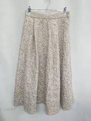◇ ◎ ●未使用● OPAQUE.CLIP 総柄 ロング丈 フレア スカート サイズ38/M グレージュ レディース E  【1407180003200】