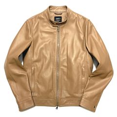 EMMETI エンメティ レザー ライダース メンズ / JURI SP LAMB SKIN ユリ スペシャル ラムレザー シングル ライダースジャケット キャメル / メンズ イタリア 本革 ブルゾン 革ジャン