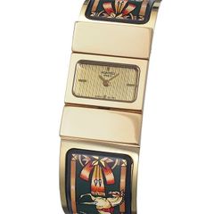 エルメス HERMES ロケ バングルウォッチ L01.201 七宝焼き クオーツ 電池交換済