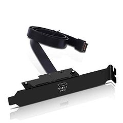 【在庫処分】EZDIY-FAB USB 3.1フロントパネルヘッダ 背面パネル拡張ブラケット- USB-Cタイプ-Cメス延長ケーブル - 45cm
