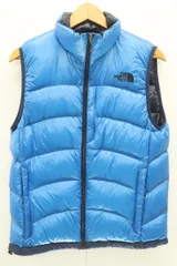 【中古】 THE NORTH FACE メンズダウンベスト S Aconcagua Vest THE NORTH FACE S 青 ブルー ロゴ